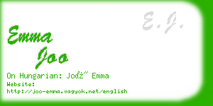 emma joo business card